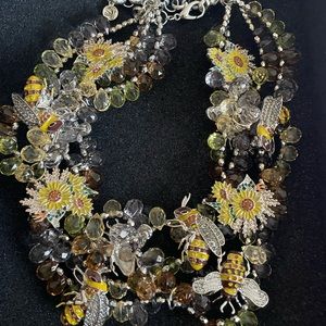 Sassy Jones Queen Bee necklace with removable brooches